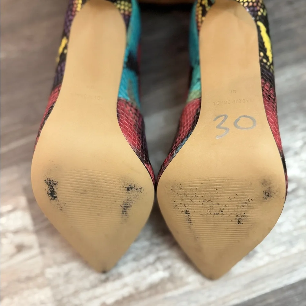 Steve Madden Proto Multi Snake Patterned Pointed High Heels - Picture 10 of 10